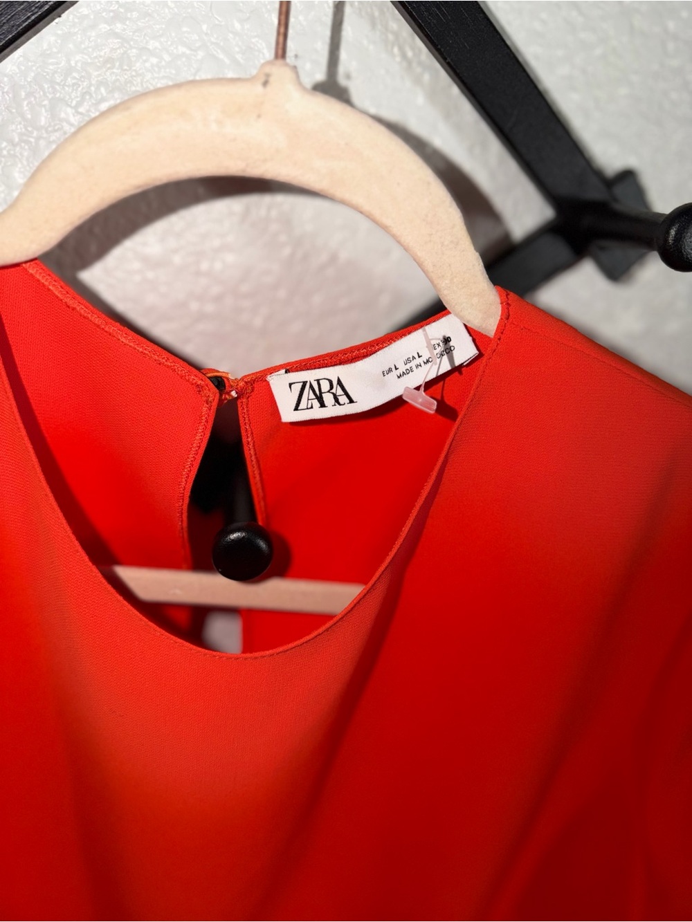ZARA Women’s Large Red Asymmetrical Mini Dress Long Sleeve Cocktail Party Dress - Picture 4 of 4
